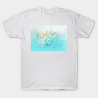 Pale Blue Nautilus Shell T-Shirt